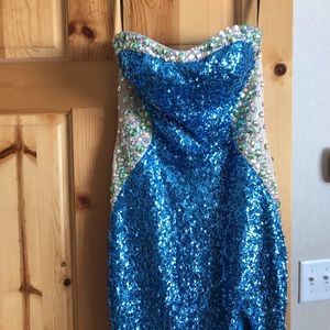 Alyce Long sequined prom dress